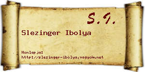 Slezinger Ibolya névjegykártya